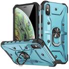 For iPhone XS Max Ring Holder Phone Case(Light Blue) - 1