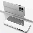 For Xiaomi Redmi A1 Plated Mirror Horizontal Flip Leather Phone Case with Holder(Silver) - 1