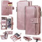 For iPhone 6 / 7 / 8 Multifunctional Retro Detachable Magnetic Horizontal Flip Leather Case with Card Slots & Holder & Wallet & Photo Frame(Rose Gold) - 1