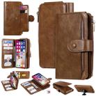 For iPhone X / XS Multifunctional Retro Detachable Magnetic Horizontal Flip Leather Case with Card Slots & Holder & Wallet & Photo Frame(Brown) - 1
