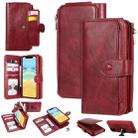 For iPhone 11 Multifunctional Retro Detachable Magnetic Horizontal Flip Leather Case with Card Slots & Holder & Wallet & Photo Frame(Red) - 1