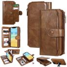 For iPhone 11 Multifunctional Retro Detachable Magnetic Horizontal Flip Leather Case with Card Slots & Holder & Wallet & Photo Frame(Brown) - 1