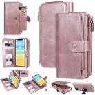For iPhone 11 Multifunctional Retro Detachable Magnetic Horizontal Flip Leather Case with Card Slots & Holder & Wallet & Photo Frame(Rose Gold) - 1
