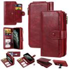 For iPhone 11 Pro Multifunctional Retro Detachable Magnetic Horizontal Flip Leather Case with Card Slots & Holder & Wallet & Photo Frame(Red) - 1