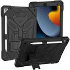 For iPad 10.2 2019/2020/2021 Bumblebee Silicone+PC Shockproof Tablet Case with Holder(Black) - 1