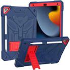 For iPad 10.2 2019/2020/2021 Bumblebee Silicone+PC Shockproof Tablet Case with Holder(Navy Blue) - 1