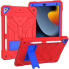 For iPad 10.2 2019/2020/2021 Bumblebee Silicone+PC Shockproof Tablet Case with Holder(Red) - 1