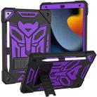 For iPad 10.2 2019/2020/2021 Bumblebee Silicone+PC Shockproof Tablet Case with Holder(Black Purple) - 1
