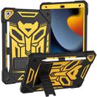 For iPad 10.2 2019/2020/2021 Bumblebee Silicone+PC Shockproof Tablet Case with Holder(Black Gold) - 1