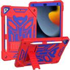 For iPad 10.2 2019/2020/2021 Bumblebee Silicone+PC Shockproof Tablet Case with Holder(Red Blue) - 1