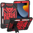 For iPad 10.2 2019/2020/2021 Bumblebee Silicone+PC Shockproof Tablet Case with Holder(Black Red) - 1