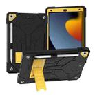 For iPad 10.2 2019/2020/2021 Bumblebee Silicone+PC Shockproof Tablet Case with Holder(Black Yellow) - 1