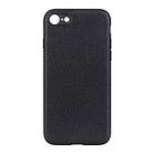 For iPhone SE 2022 / SE 2020 Litchi Texture Genuine Leather Folding Protective Case(Black) - 1