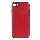 For iPhone SE 2022 / SE 2020 Litchi Texture Genuine Leather Folding Protective Case(Red) - 1