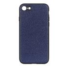 For iPhone SE 2022 / SE 2020 Litchi Texture Genuine Leather Folding Protective Case(Blue) - 1