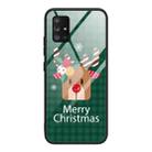For Samsung Galaxy A51 5G Christmas Glass Phone Case(Deer Head) - 1