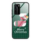 For Huawei P40 Christmas Glass Phone Case(Christmas Socks) - 1