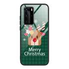 For Huawei P40 Christmas Glass Phone Case(Deer Head) - 1