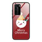 For Huawei P40 Christmas Glass Phone Case(Snowman) - 1