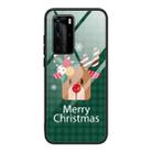 For Huawei P40 Pro / P40 Pro+ Christmas Glass Phone Case(Deer Head) - 1