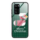 For Honor V30 Christmas Glass Phone Case(Christmas Socks) - 1