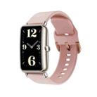 For Huawei B3 Color Buckle Silicone Watch Band(Pink) - 1