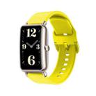 For Huawei Band 6 Color Buckle Silicone Watch Band(Yellow) - 1