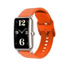 For Huawei Band 6 Color Buckle Silicone Watch Band(Orange) - 1