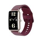 For Huawei Fit Mini Color Buckle Silicone Watch Band(Wine Red) - 1
