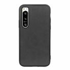 For Sony Xperia 5 IV Two-color Cowhide Texture PU Shockproof Phone Case(Black) - 1