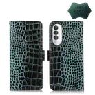 For Honor X20 SE Crocodile Top Layer Cowhide Leather Phone Case(Green) - 1