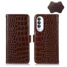 For Honor X20 SE Crocodile Top Layer Cowhide Leather Phone Case(Brown) - 1