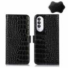 For Xiaomi Redmi A1+ Crocodile Top Layer Cowhide Leather Phone Case(Black) - 1