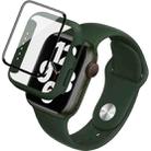 For Apple Watch SE 2022 40mm imak Silicone Watch Band PC Frame with Tempered Glass Film(Dark Green) - 1