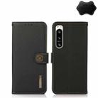 For Sony Xperia 5 IV KHAZNEH Custer Genuine Leather RFID Phone Case(Black) - 1