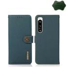 For Sony Xperia 5 IV KHAZNEH Custer Genuine Leather RFID Phone Case(Green) - 1