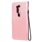 For OnePlus 8 Pro Tree & Cat Pattern Pressed Printing Horizontal Flip PU Leather Case with Holder & Card Slots & Wallet & Lanyard(Rose Gold) - 3