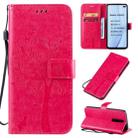 For Xiaomi Redmi K30 Tree & Cat Pattern Pressed Printing Horizontal Flip PU Leather Case with Holder & Card Slots & Wallet & Lanyard(Rose Red) - 1