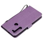 For Motorola Moto G8 Tree & Cat Pattern Pressed Printing Horizontal Flip PU Leather Case with Holder & Card Slots & Wallet & Lanyard(Light Purple) - 5