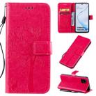 For Galaxy A81 / M60S Tree & Cat Pattern Pressed Printing Horizontal Flip PU Leather Case with Holder & Card Slots & Wallet & Lanyard(Rose Red) - 1