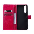 For Sony Xperia 1 II Tree & Cat Pattern Pressed Printing Horizontal Flip PU Leather Case with Holder & Card Slots & Wallet & Lanyard(Rose Red) - 4