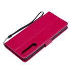 For Sony Xperia 1 II Tree & Cat Pattern Pressed Printing Horizontal Flip PU Leather Case with Holder & Card Slots & Wallet & Lanyard(Rose Red) - 7
