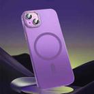 For iPhone 14 Plus Magsafe Magnetic Crystal Frosted Series Phone Case(Translucent Purple) - 1