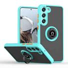 For Samsung Galaxy S23 5G Q Shadow I Ring Kickstand PC and TPU Hybrid Phone Case(Sky Blue) - 1