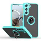 For Samsung Galaxy S23+ 5G Q Shadow I Ring Kickstand PC and TPU Hybrid Phone Case(Sky Blue) - 1