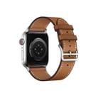 For Apple Watch SE 2022 40mm imak PG1 Series Leather Watch Band(Brown) - 1