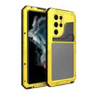 For Samsung Galaxy S22 Ultra 5G Metal + Silicone Phone Case with Screen Protector(Yellow) - 1