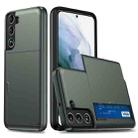 For Samsung Galaxy S23+ 5G Shockproof Armor Phone Case with Card Slot(Dark Green) - 1