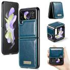 For Samsung Galaxy Z Flip4 CaseMe 003 Crazy Horse Texture Leather Phone Case(Blue) - 1