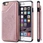 For iPhone 6 Plus & 6s Plus Cat Tree Embossing Pattern Shockproof Protective Case with Card Slots & Photo Frame & Holder(Rose Gold) - 1